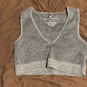 Spiritual Gangster Heathered Gray Crop Top